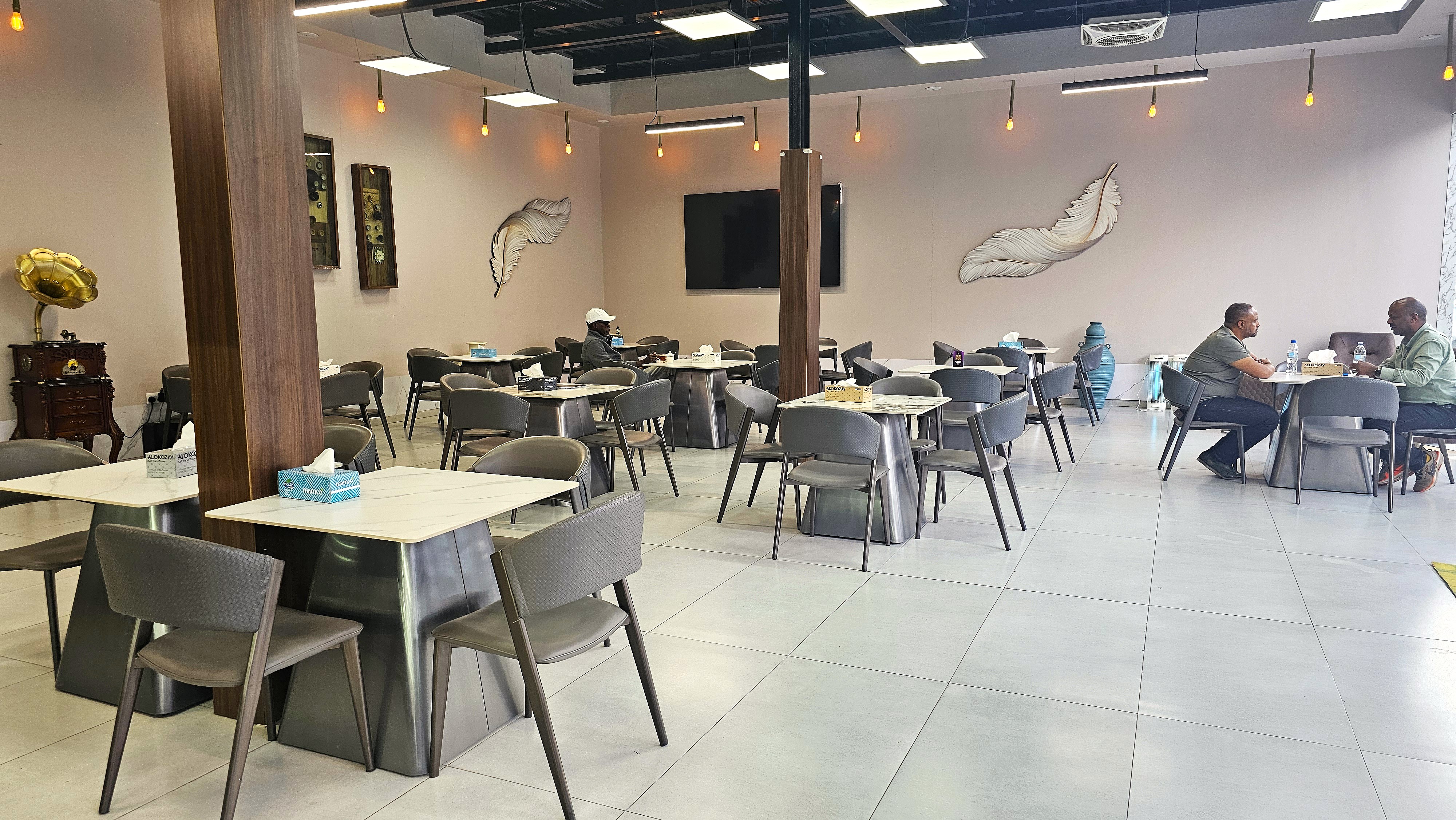 Cafe area at Musk for eating and drinking