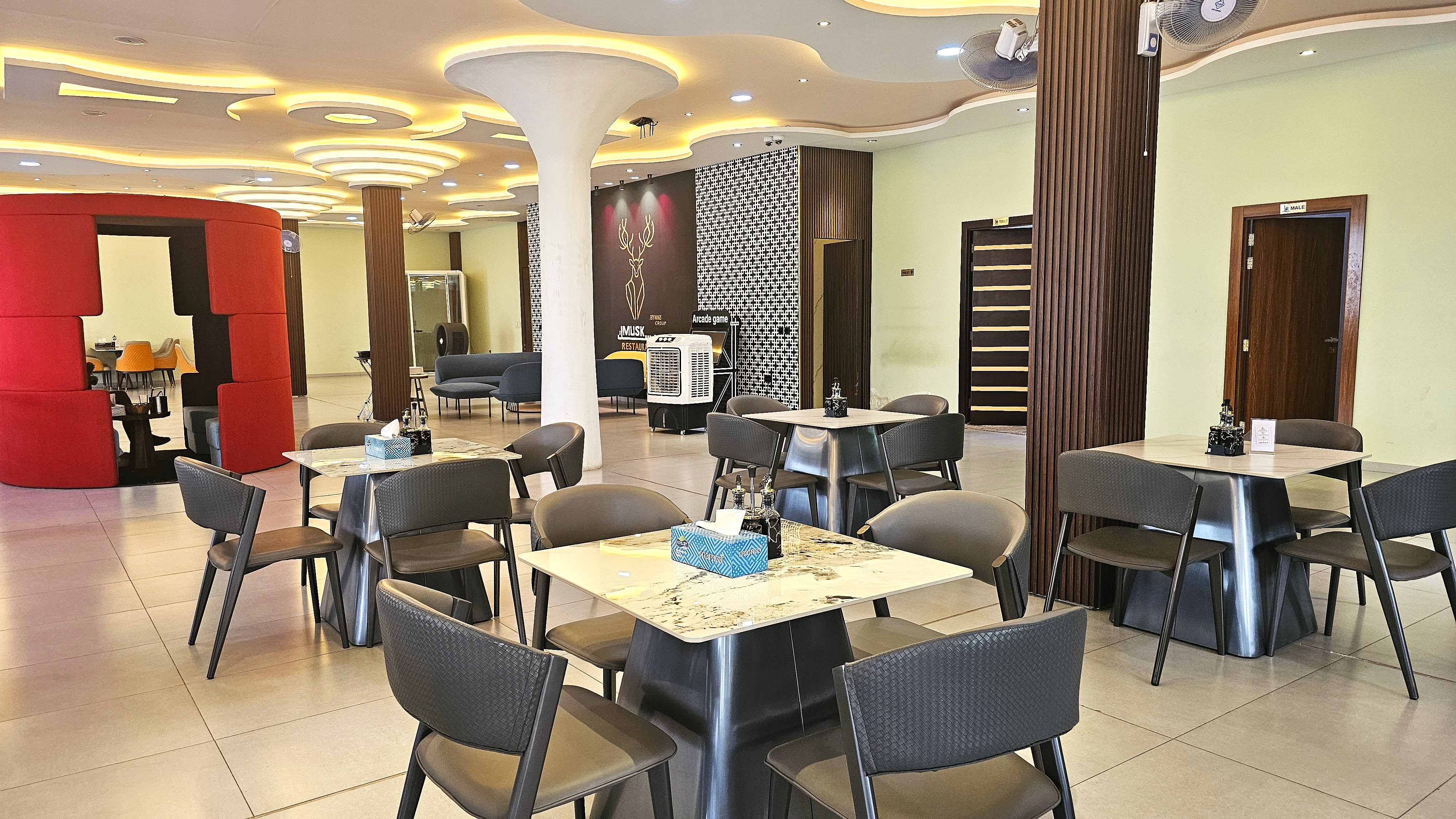Restaurant interior at Musk showing the dining space